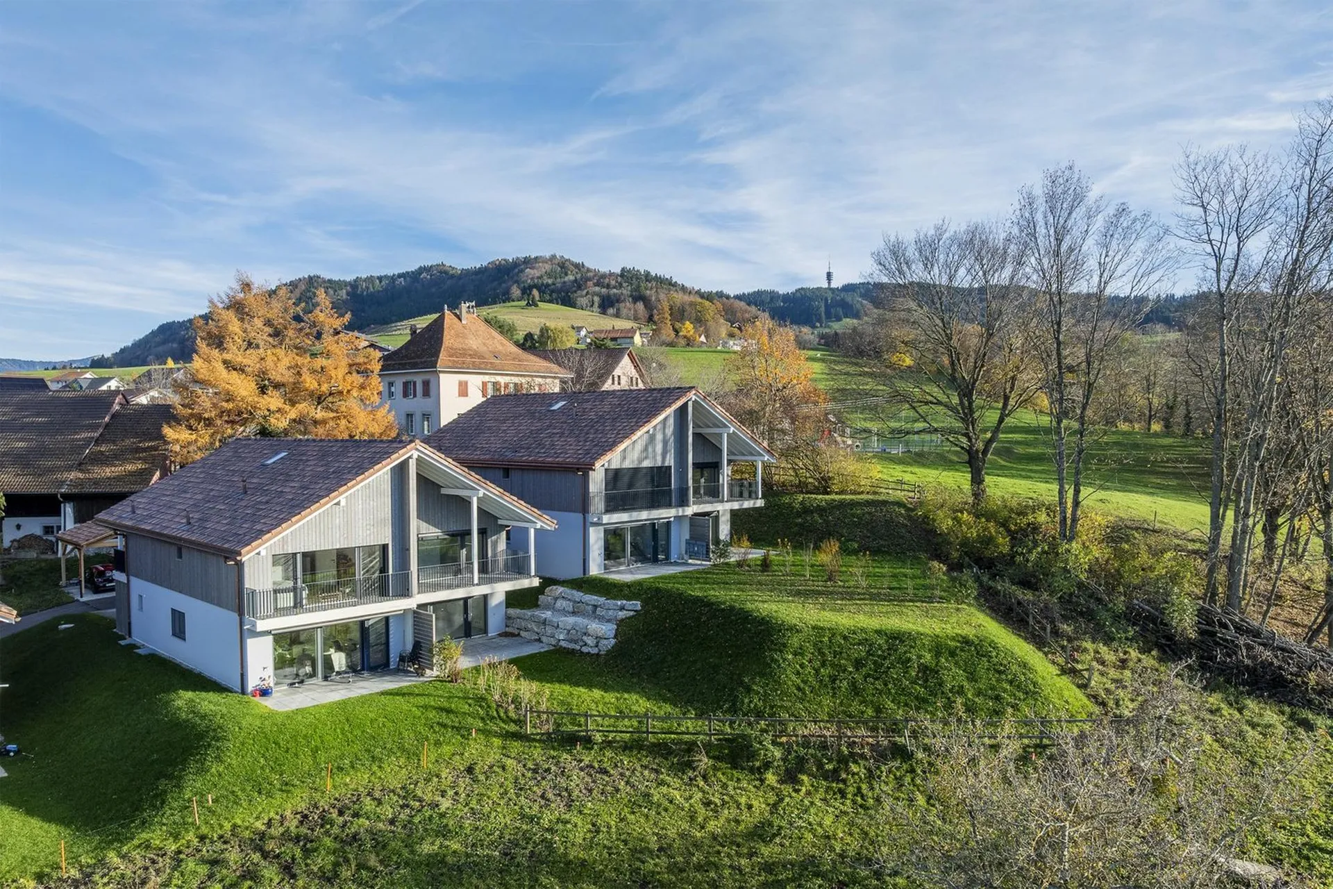 Villa jumelée neuve 4.5 pièces avec vaste jardin & finitions au choix – Villarlod (Gibloux, FR)