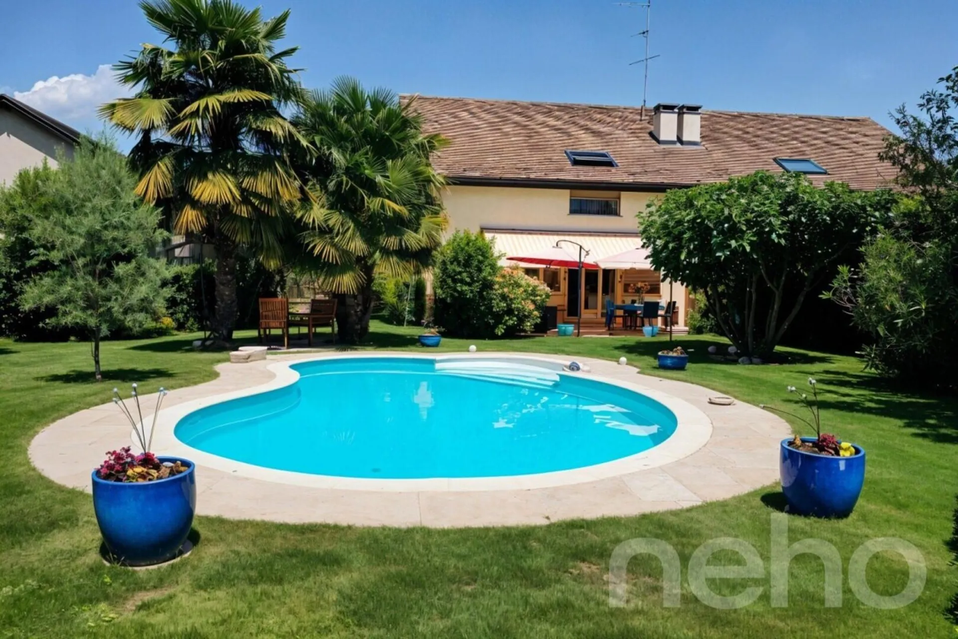 Maison familiale avec piscine et grand jardin plein sud