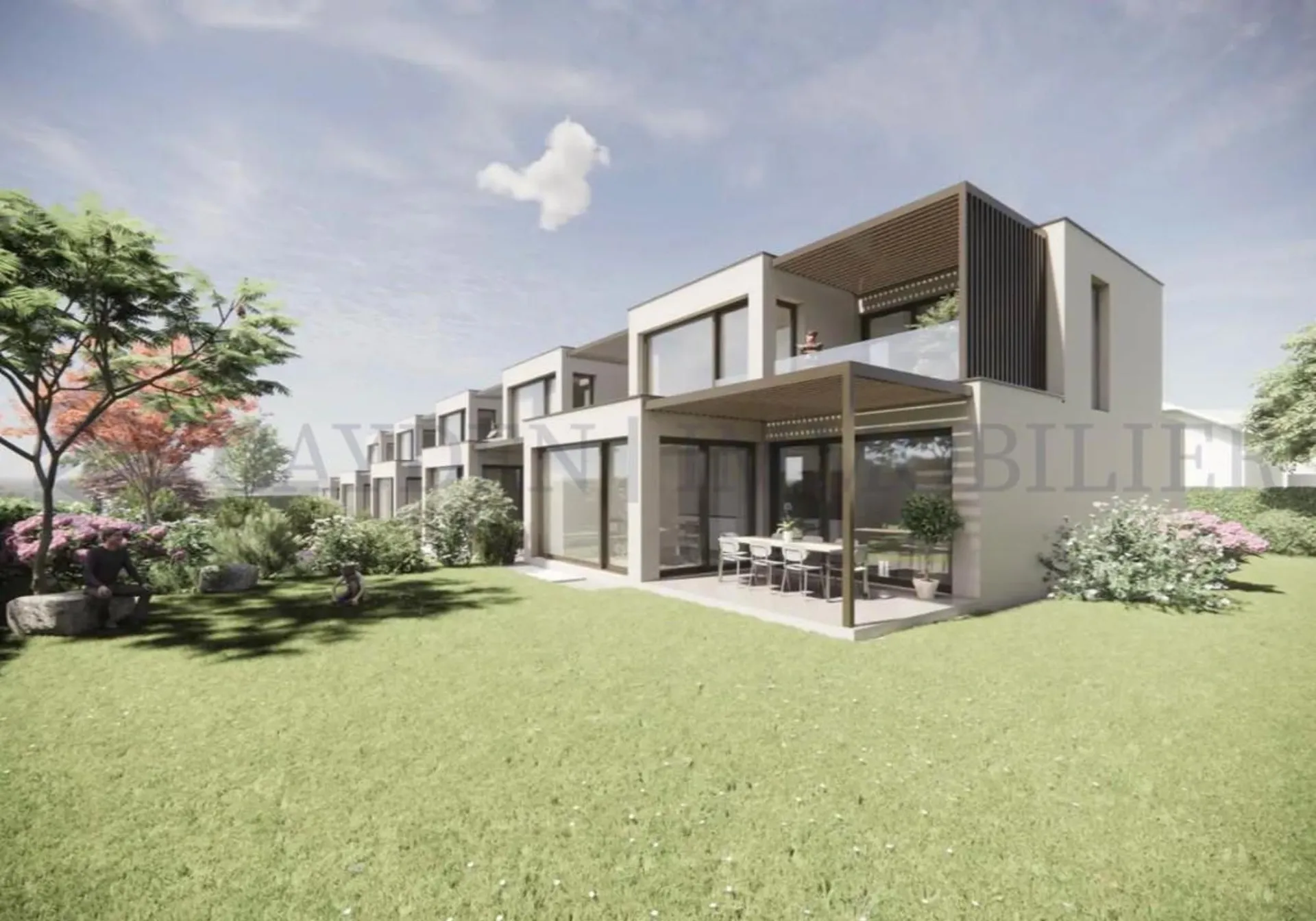 Villa A ? Villa neuve contemporaine en pignon, HPE à Veyrier
