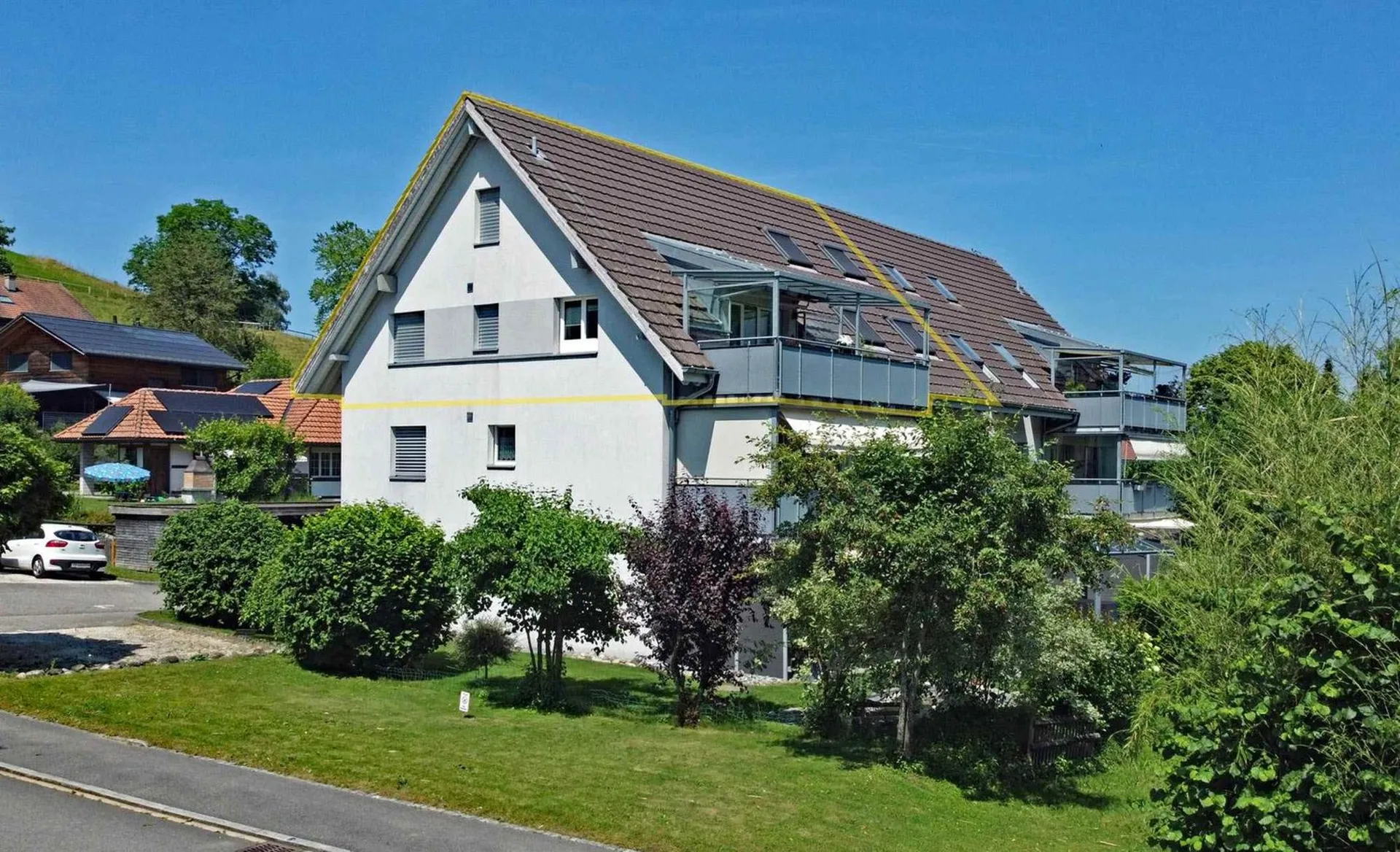 In the most beautiful corner of Oberburg, a top-modern apartment, where many single-family homes stand in the shade