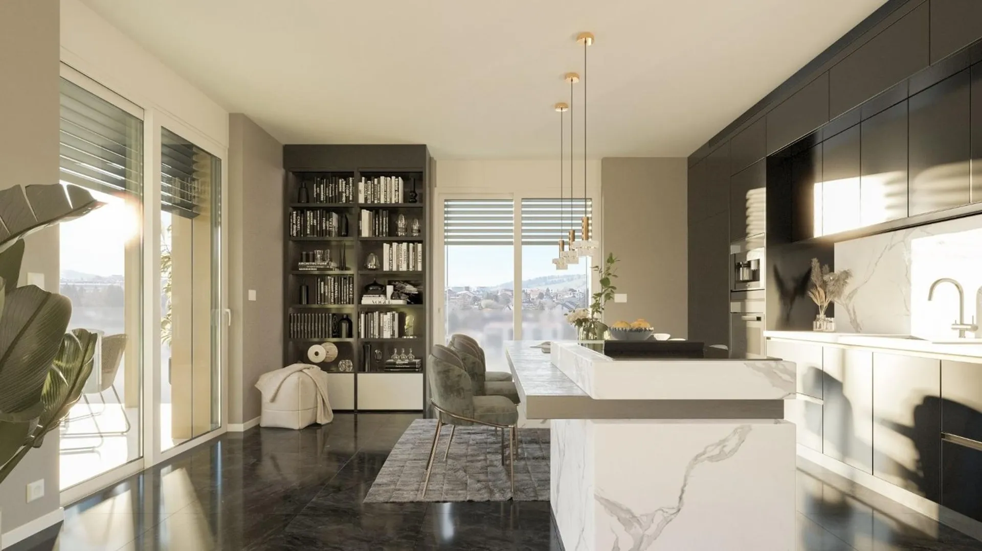 Vaste 4.5 pièces avec terrasse ou balcon, proche du centre de Bulle