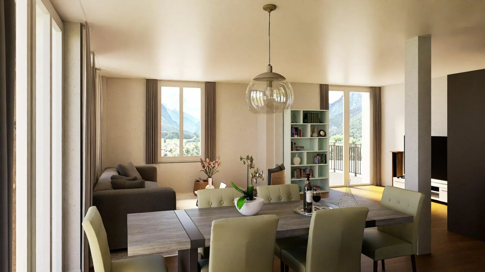 Nouvelle construction d'un appartement 3.5 pièces n° 3 avec balcon sud - Schönbühl 360° Wilderswil