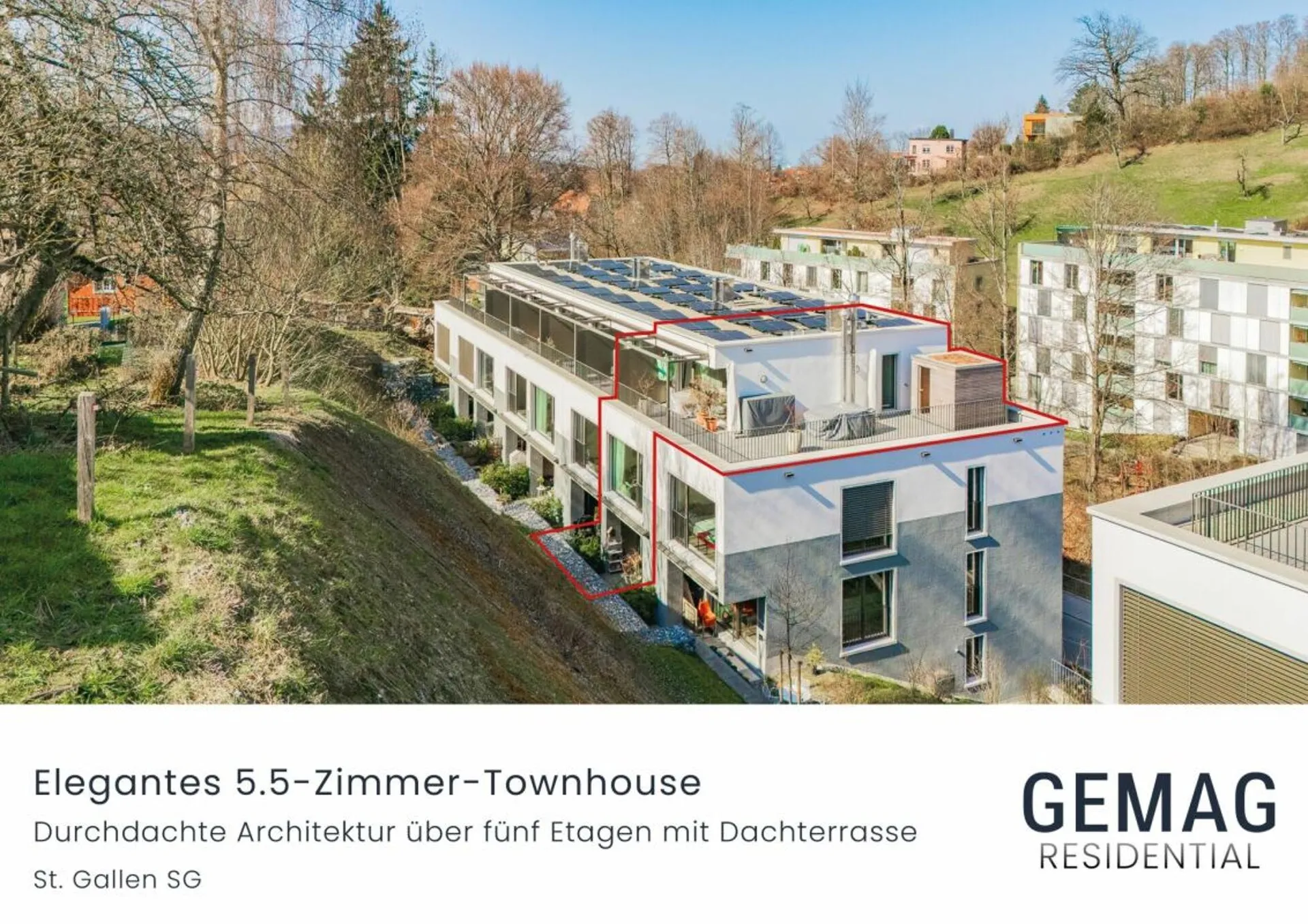 Das Beste aus Stadt und Natur - Stilvolles 5.5-Zimmer-Townhouse mit Dachterrasse