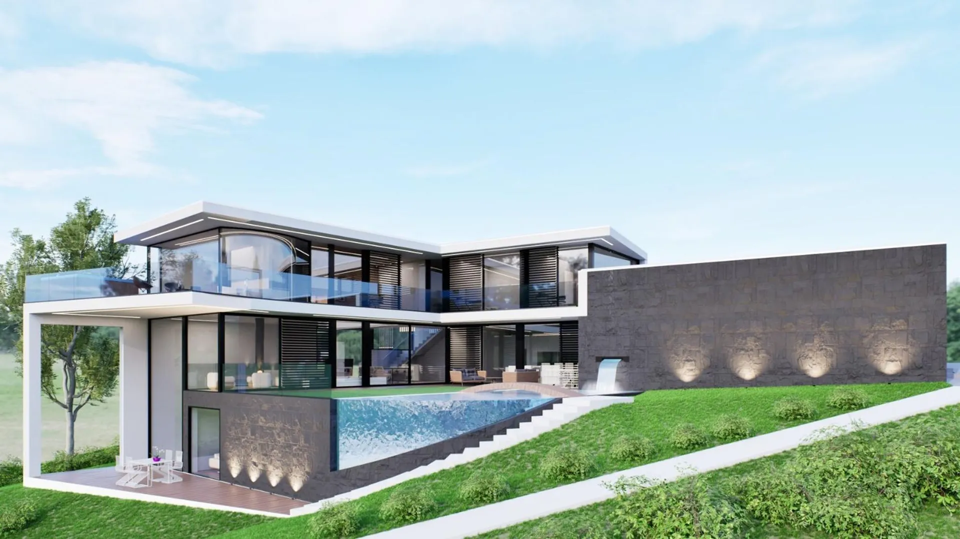 Spettacolare villa di design vista panoramica