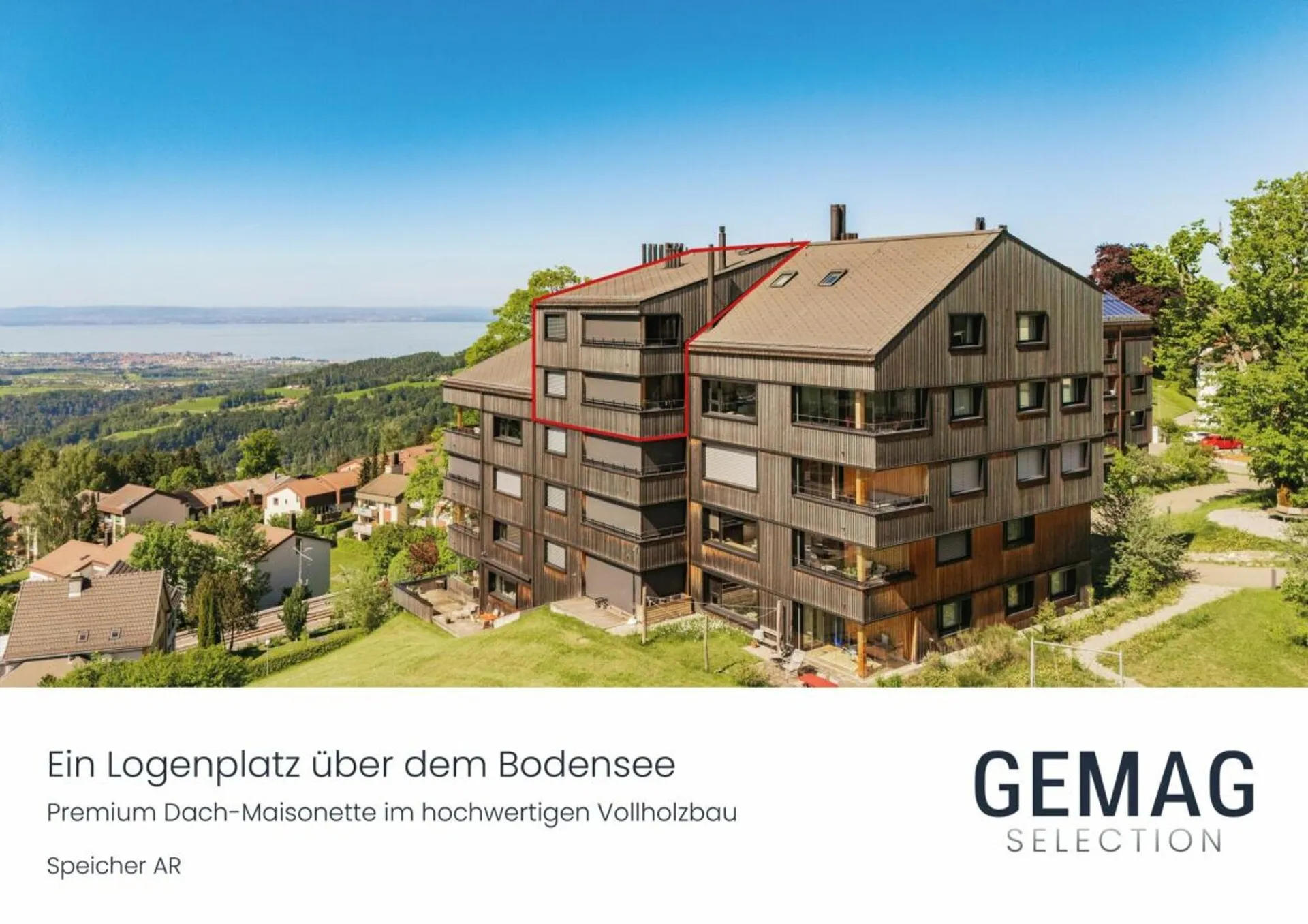 Ein Logenplatz über dem Bodensee - Premium Dach-Maisonette im hochwertigen Vollholzbau