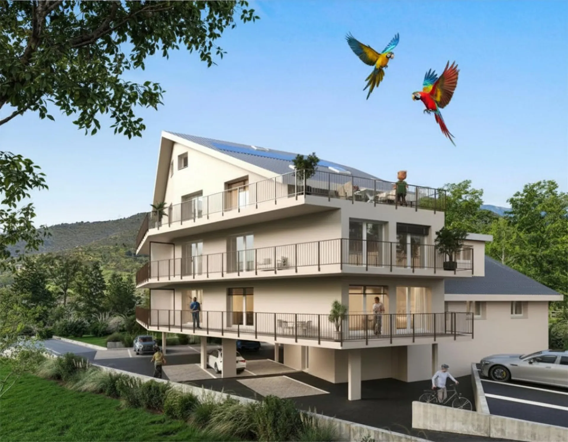 Eine Villa, in der der Garten den Himmel berührt, Attika-Duplex mit 4,5 Zimmern, 190 m²
