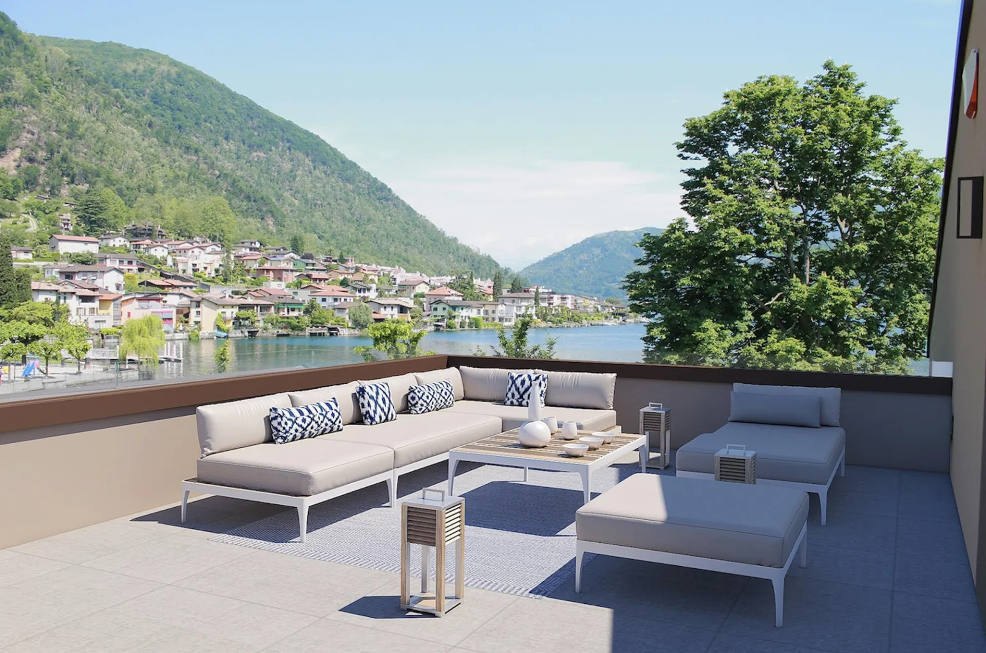 CASA COMPLETAMENE AMMOBILIATA DI 6.5 LOCALI SUL LAGO
