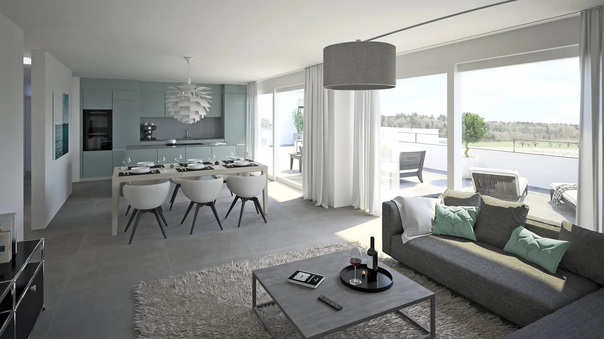 Appartement en attique de 5,5 pièces avec vue sur les toits d'Aarberg.