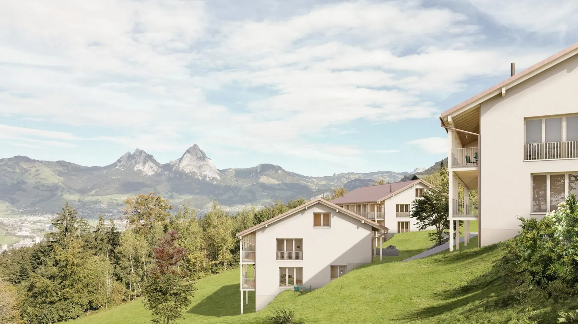 Maisonette di nuova costruzione con vista sul lago e sulla montagna a Seelisberg