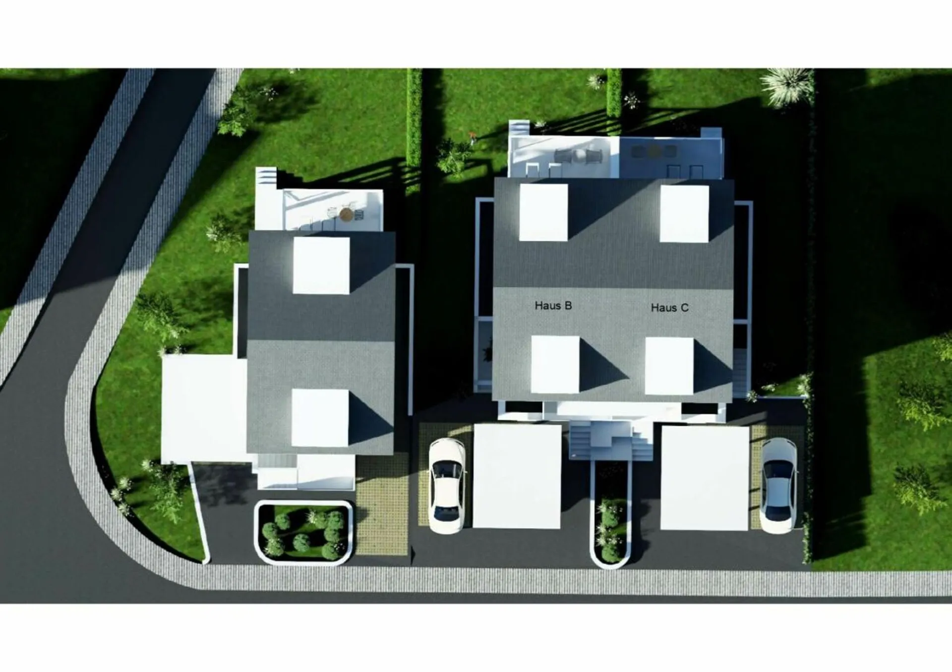 Grosses Neubau DEFH (Haus C + B), 6.5 Zi., Garten, 3 Nasszellen, sep. WC, Carport & Aussenparkplatz