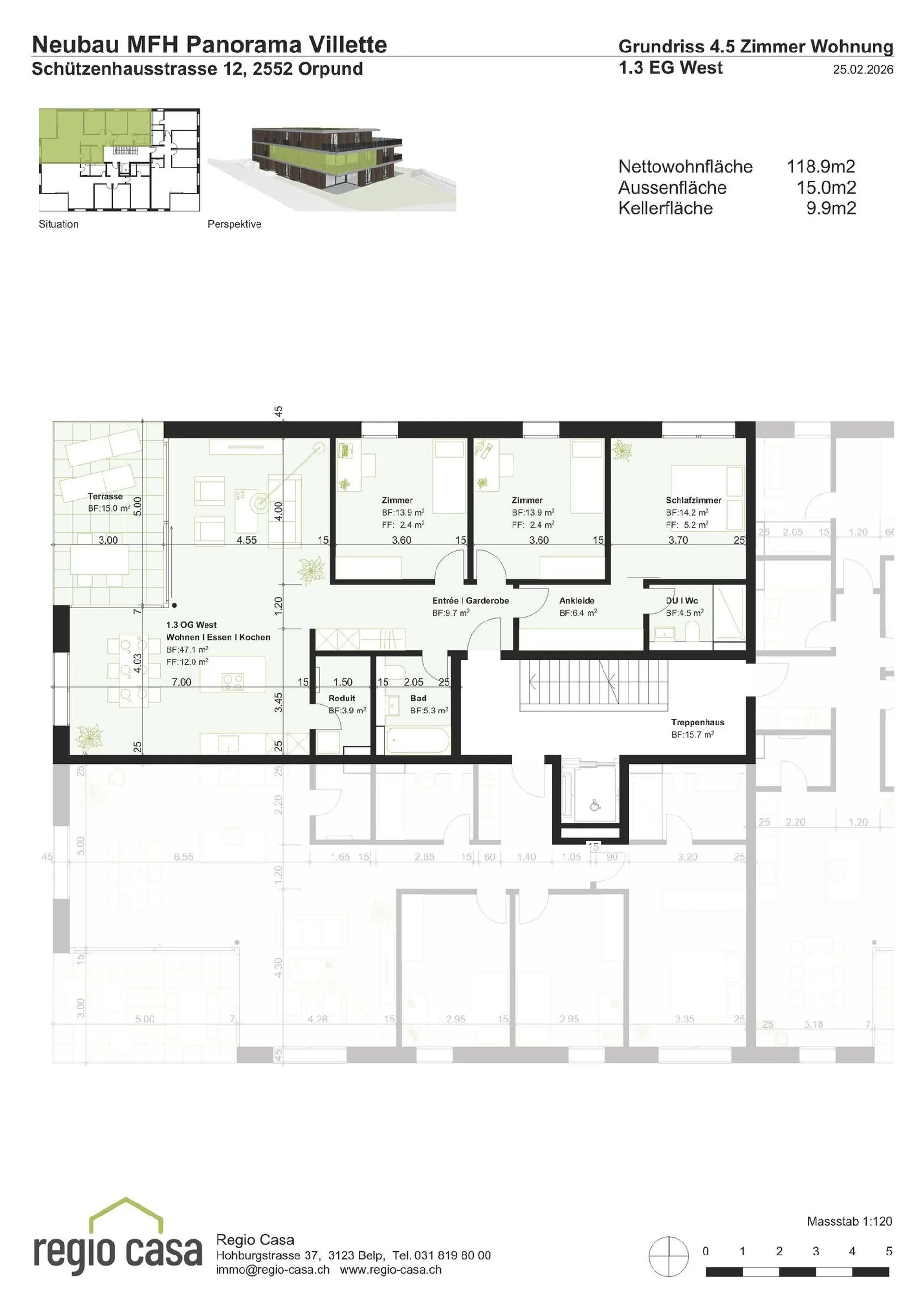 OG1.3 - Appartement de 4,5 pièces en étage supérieur neuf