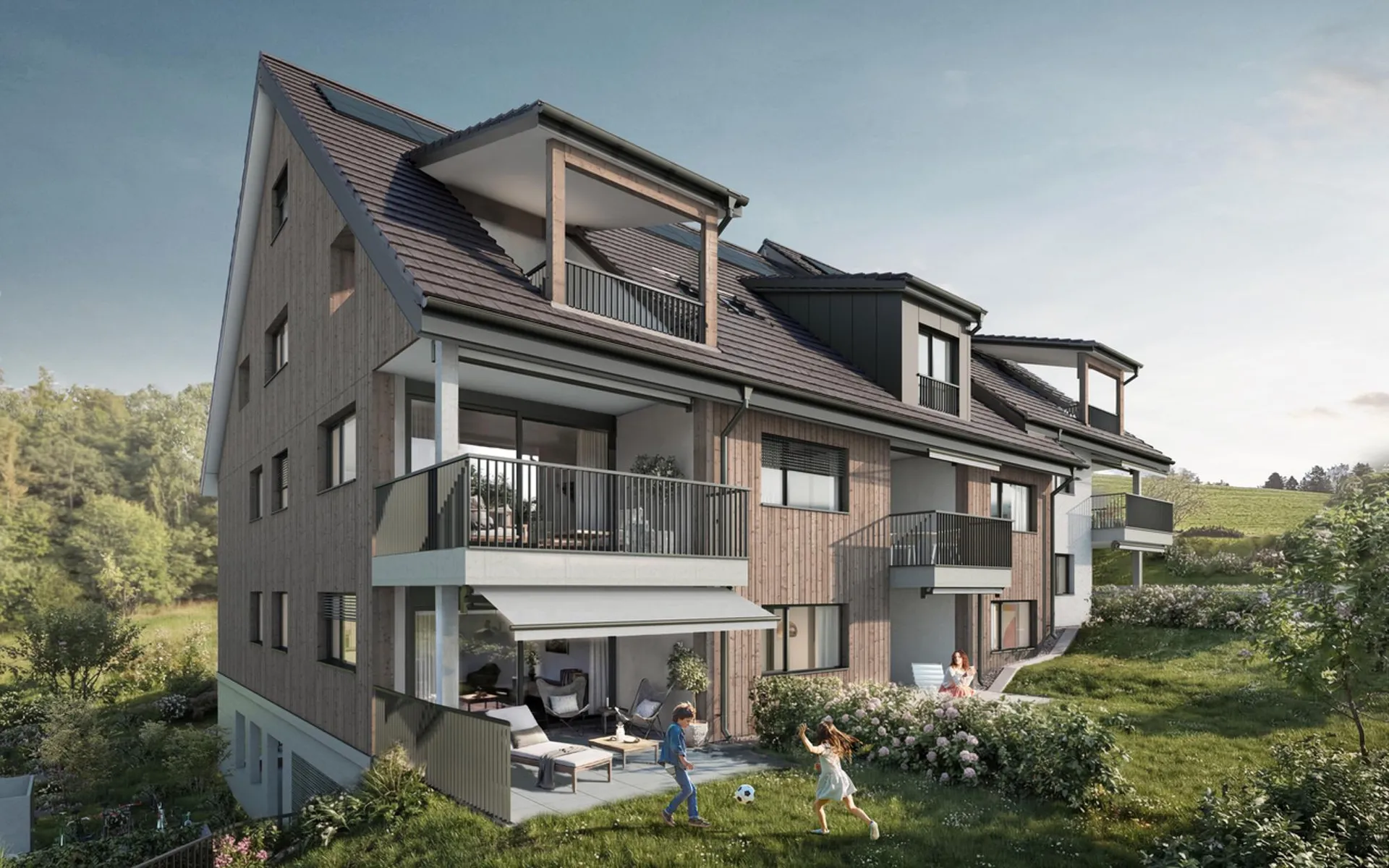 Moderne Erdgeschosswohnung mit schönem Garten