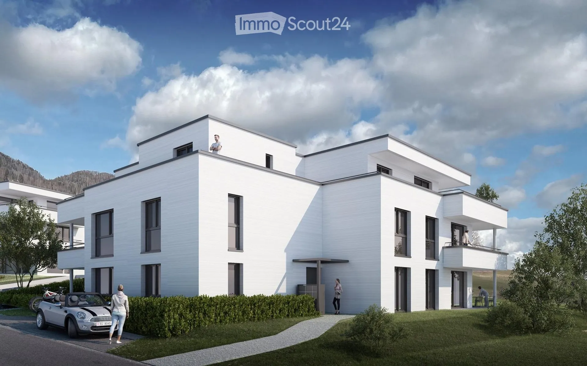 Erstvermietung 5,5-Zimmer Attikawohnung mit 102m2 Balkon und traumhafter Aussicht ins Grüne