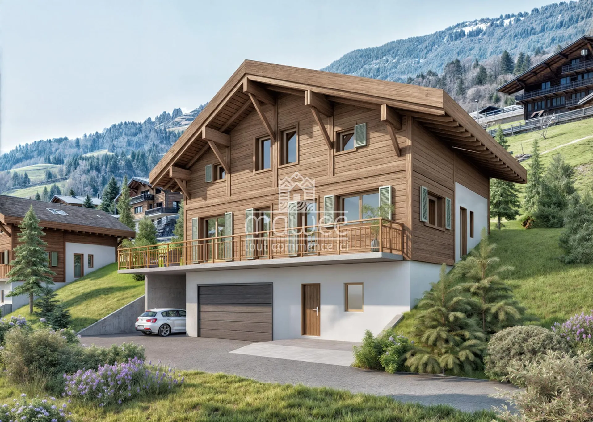 Grand chalet neuf avec balcon et parcelle de 1304 m² !