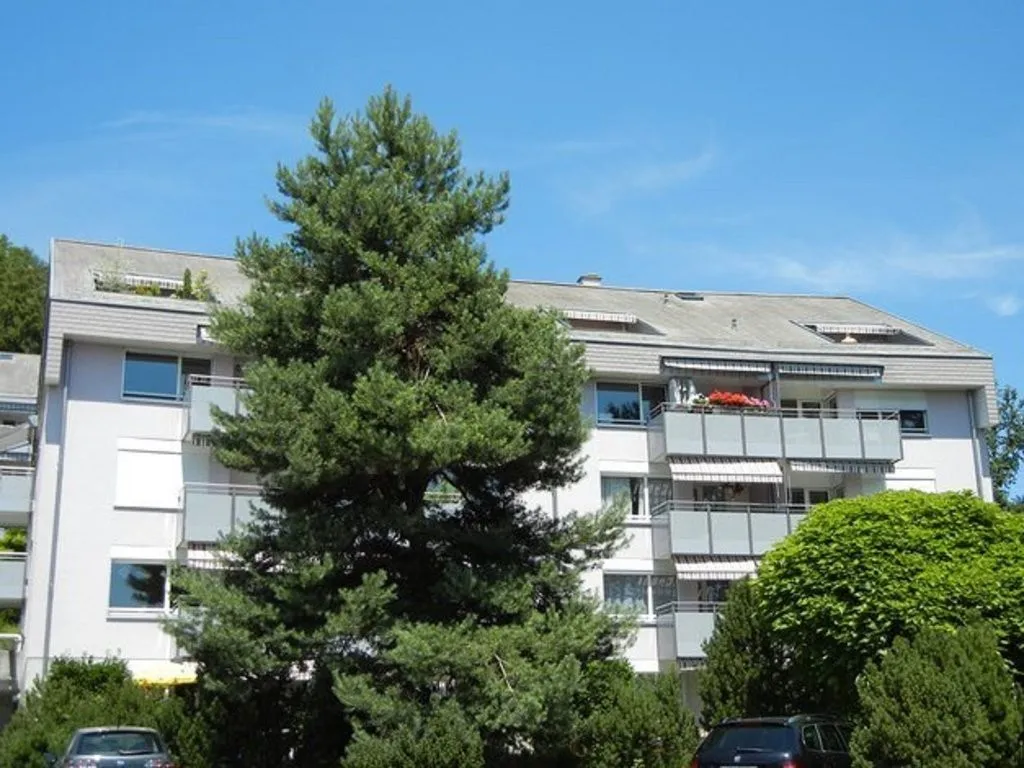 Charmant 2 pièces en attique avec vue dégagée et cadre verdoyant