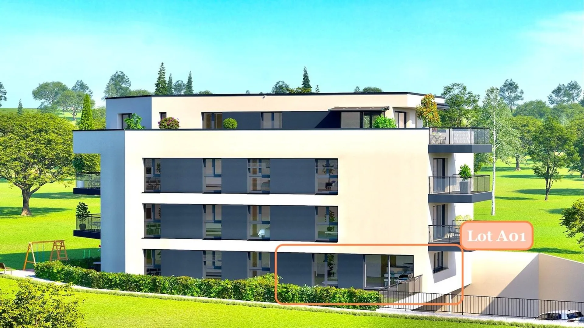 Réservé, ATTALENS, appartement de 4,5 pièces avec terrasse et jardin (lotA01)