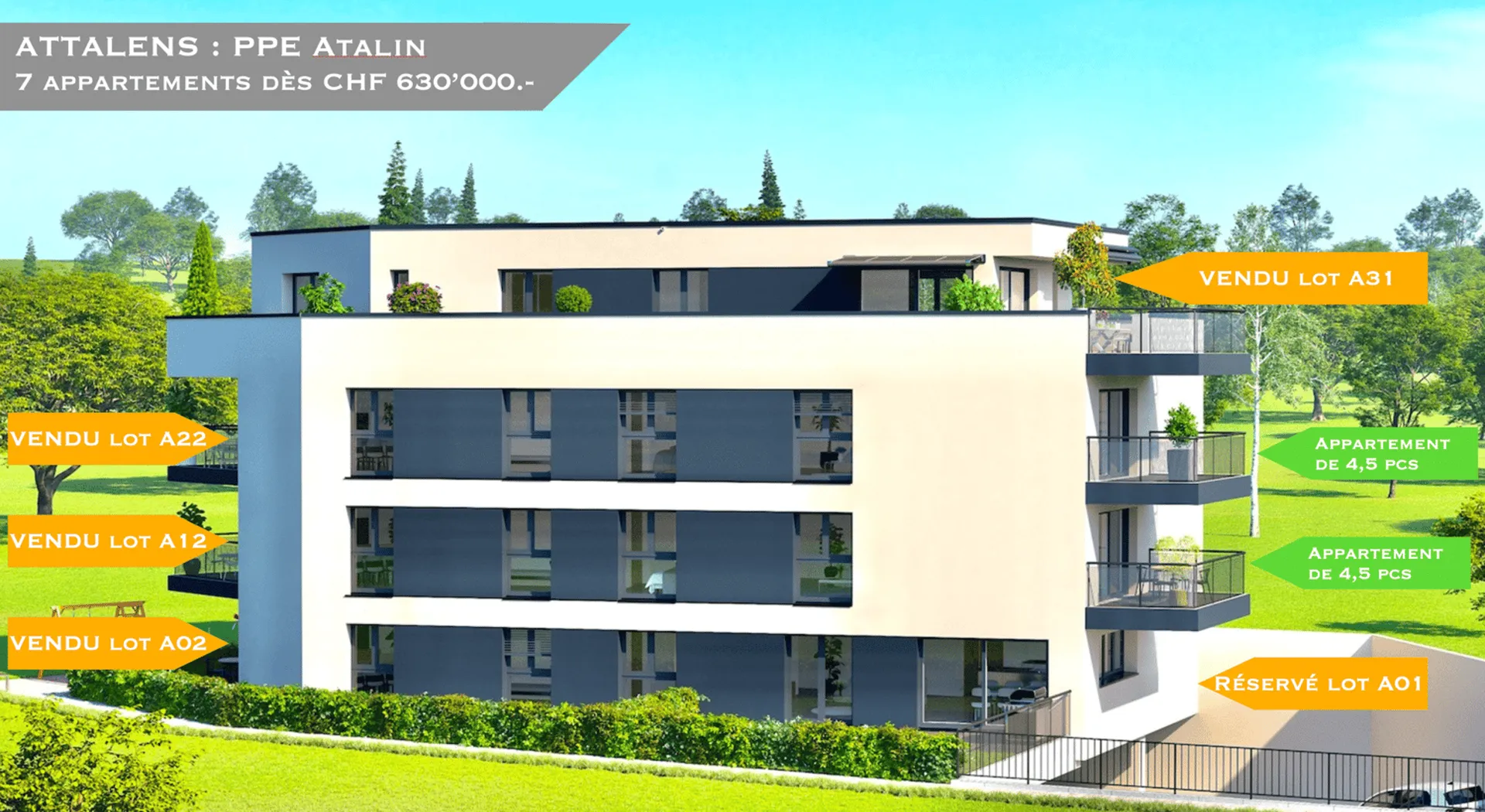 Magnifique appartement de 4,5 pièces avec balcon à Attalens (A11)
