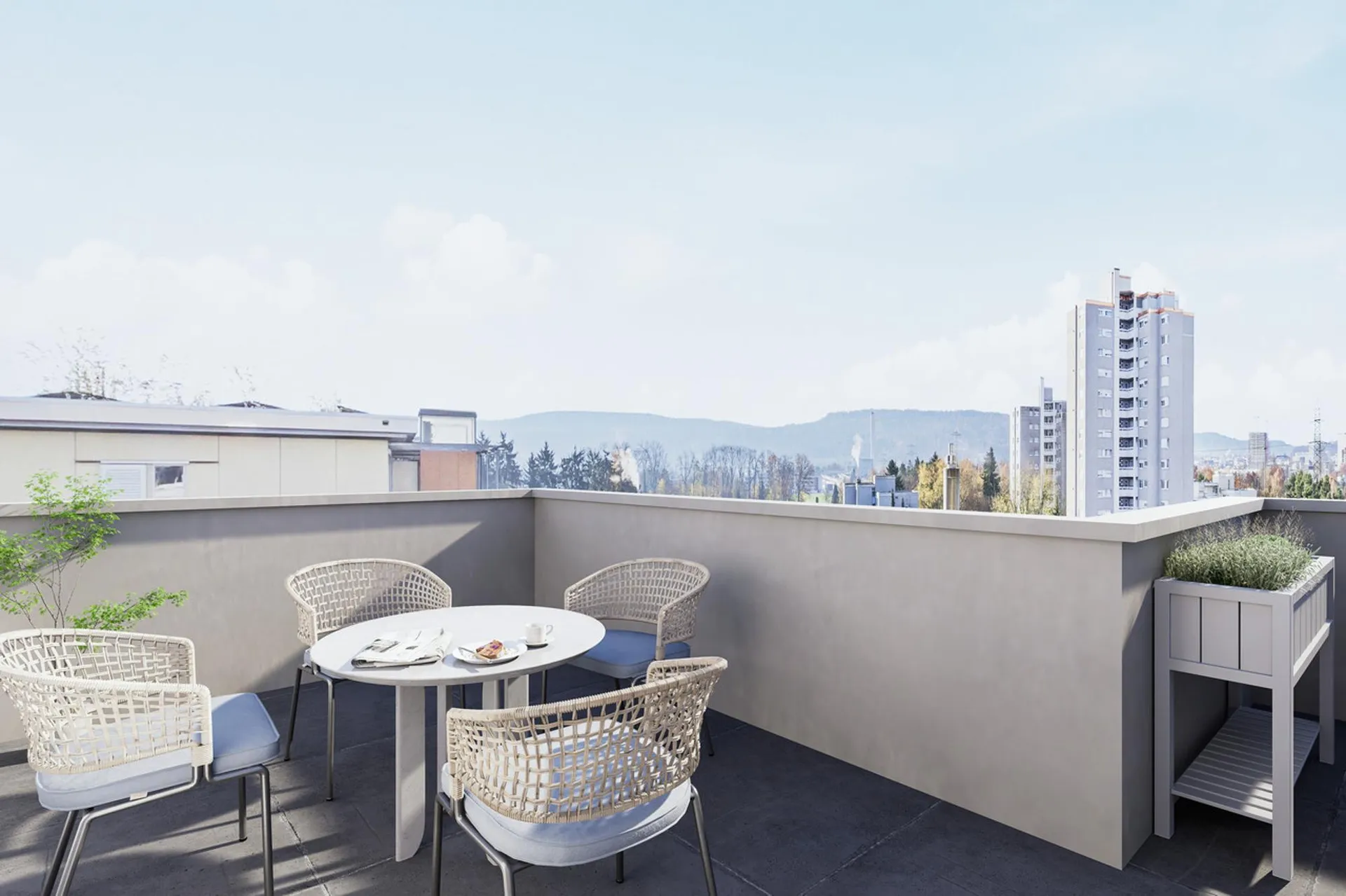 3.5-Zimmer-Attikawohnung mit 2 Terrassen